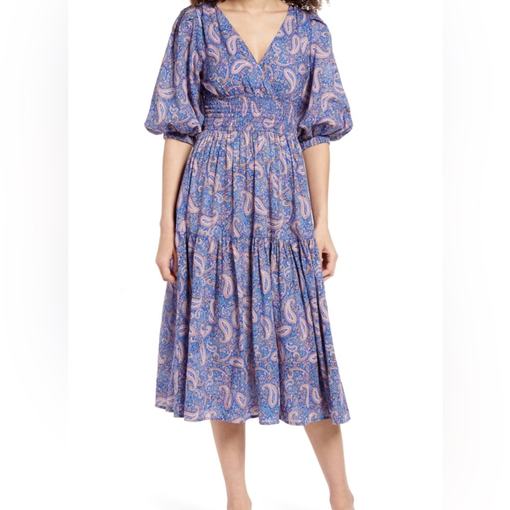 Ten Sixty Sherman Paisley Boho Midi Dress size small
